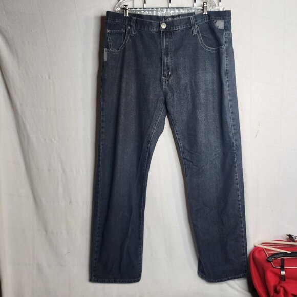 Raider Jean Co. Dark Wash Cotton Poly Denim Peace Symbol Big Men Jeans Size 44
